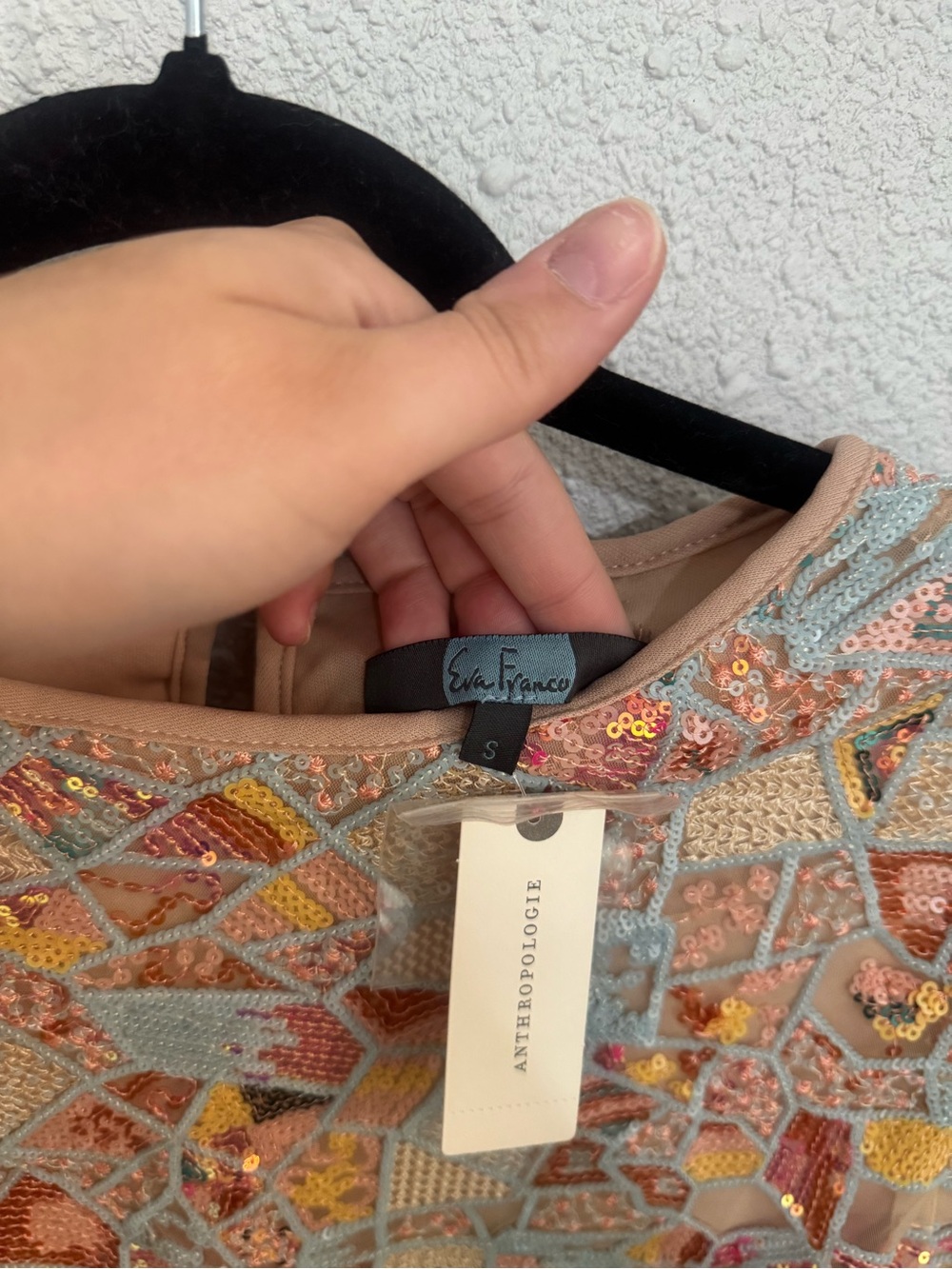 Eva Franco Loretta Mosaic Sequin Short Sleeve Top (Anthropologie) - Picture 6 of 8